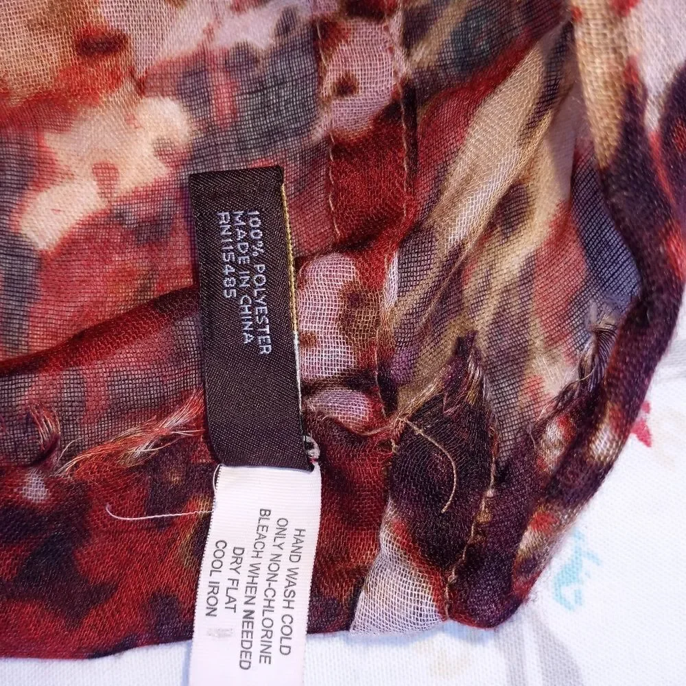 Dana Buchman Scarf Women' Multicolored AutumnColorsFloralPrint Polyester 28